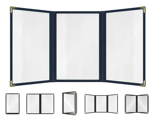 Miniatura 55 de Goodsmart - Fundas para menú de restaurante, paquete de 25 unidades, color negro, 2 vistas, soportes para menú de carga superior, cubiertas