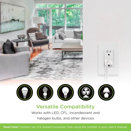Miniatura 5 de Enbrighten Z-Wave Plus 14315 toma inteligente de pared resistente a manipulaciones, funciona con Alexa, Google Assistant, 1 toma Z-Wave y 1 toma