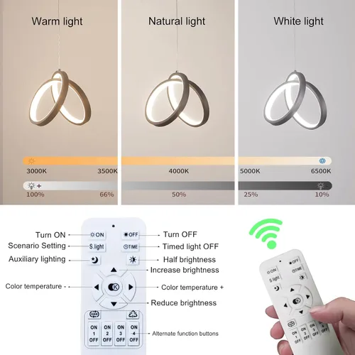 Miniatura 4 de Modernos candelabros de isla – Aplicación remota e inteligente con atenuación ajustable, brillo brillante en 60-118 pies cuadrados, luces de techo 3