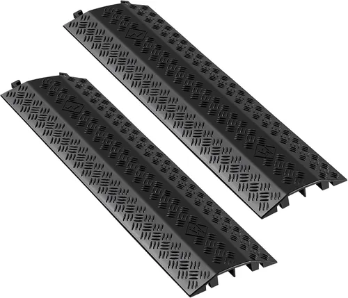 Miniatura 11 de VEVOR Paquete de 1 Cubierta de Cable Desplegable, Rampa Protectora de Cable y Manguera de Servicio Pesado de 2 Canales, Cubierta de Cable de Piso