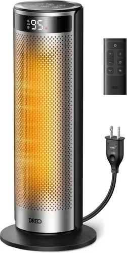 DREO Calentador de espacio para habitaciones grandes, calentadores eléctricos de 20 pulgadas con DREO FortPlug para uso en interiores, torre de