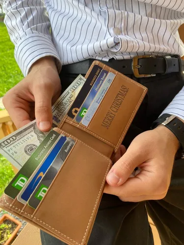 Miniatura 5 de Carteras personalizadas para hombres regalos personalizados para hombres cartera personalizada para hombres cuero de grano completo grabado