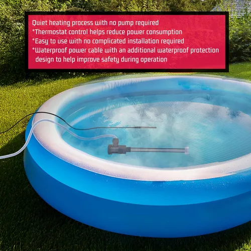 Miniatura 6 de Calentador de agua de inmersión de titanio de 240 V 3000 W, calentador de agua para piscina y bañera, calentador sumergible eléctrico portátil