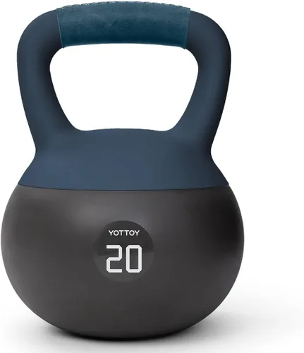 YOTTOY Pesa rusa suave con mango de cuero, agarre antideslizante que absorbe el sudor, pesas rusas de gimnasio en casa para entrenamiento de fuerza,