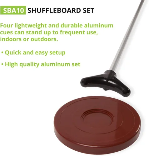 Miniatura 3 de Champion Sports Classic Group Games Shuffleboard Set: Champion Sports Indoor Outdoor 8 Puck 4 Cue Sticks Party Game, Yellow