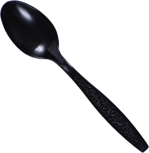 Daxwell cuchara de té pesada, de tamaño completo, plástico negro, Negro, 1000