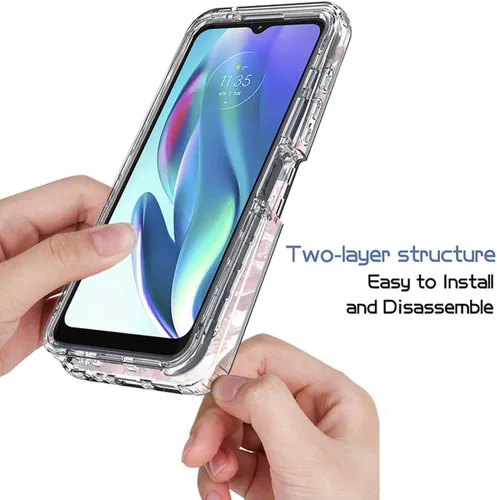 Miniatura 4 de Funda para Moto G50 5G, Motorola G50 XT2149-1 con protector de pantalla de vidrio templado, funda protectora de cuerpo completo con patrón floral