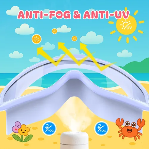Miniatura 2 de Gafas de natación para niños de 3 a 8 años con gorro de natación, juego de gorras de natación con antivaho y anti-UV para niños y niñas pequeños