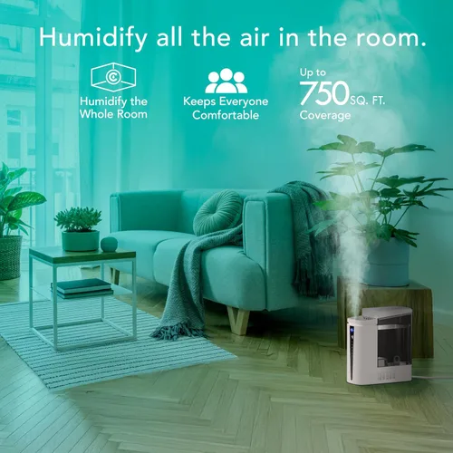 Miniatura 2 de Vornado MISTIC 8 Humidificador ultrasónico para toda la habitación, llenado superior, aromaterapia, tanque de 2 galones, salida de 3 galones