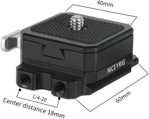 Miniatura 4 de NICEYRIG Placa base de liberación rápida con kit de ensamblaje V-Lock, para Arca estándar multiusos placa base de cámara aplicable para batería