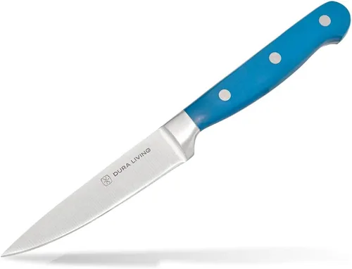Miniatura 14 de DURA LIVING Cuchillo Santoku de 7 pulgadas, hoja de acero inoxidable de alto carbono afilada, mango remachado ergonómico forjado, cuchillo de chef