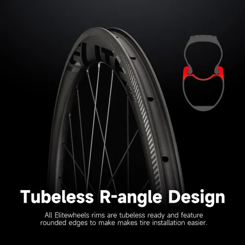 Miniatura 2 de ELITEWHEELS Ruedas de Bicicleta de Carretera de Carbono 700c Clincher 30/38/50/55/60/82mm Juego de Ruedas de Carbono Tubeless Ready Rueda