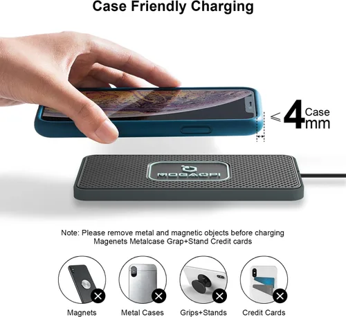 Miniatura 3 de Almohadilla de carga inalámbrica para automóvil, cargador inalámbrico MOGAOPI de 15 W tipo C, cargador rápido PD20W compatible con iPhone 16 Pro