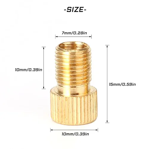 Miniatura 6 de 5 adaptadores de válvula Presta para bicicleta, convierte la válvula Presta a Schrader, funciona con compresores de aire, bombas y más, herramienta