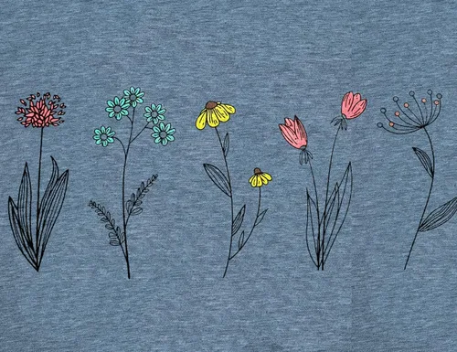 Miniatura 4 de Camisas de flores silvestres para mujer, camisetas casuales con estampado de flores de verano, lindas camisetas para amantes de las plantas de jardín