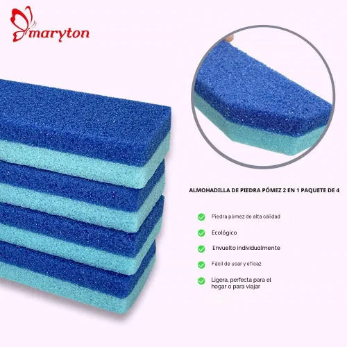 Miniatura 2 de Piedra pómez para pies MARYTON para piel dura y callos, removedor y exfoliante (paquete de 4) (Azul)