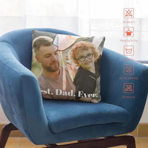 Miniatura 5 de Easycosy Funda de almohada de terciopelo personalizada, 12 x 12 pulgadas, foto y texto personalizados, dos lados, regalo del día del padre