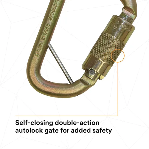 Miniatura 6 de 3M DBI-SALA Saflok 2000117 Mosquetón, acero de apertura de puerta de 11/16", con puerta de cierre automático, zinc amarillo