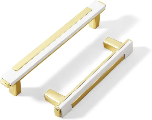 Miniatura 11 de 2 paquetes de tiradores de gabinete negros y dorados para cocina, manijas de gabinete de zinc, herrajes para cajones, tiradores para armario