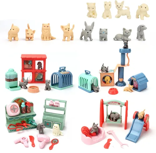 Juguete de simulación, 42 piezas de juguete creativo de primera calidad, juguetes de simulación para perros y gatos, aseo de mascotas, baño,