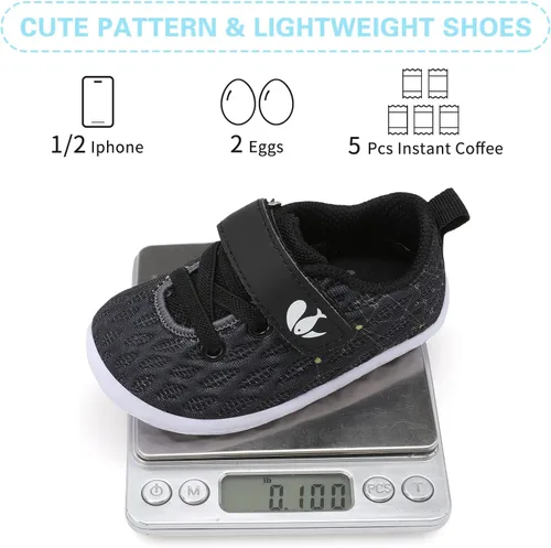 Miniatura 5 de FEETCITY Zapatillas de bebé para niños y niñas, zapatos para primeros pasos, zapatos de cuna para recién nacidos, zapatos sin cordones para niños