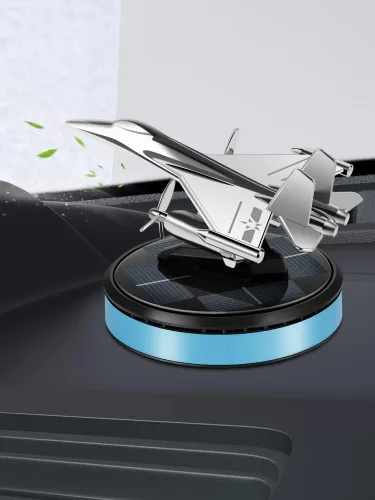 Miniatura 7 de Ambientador solar para automóvil de avión, difusor de aroma de automóvil giratorio solar con 0.2 fl oz de aceite esencial de larga duración, difusor