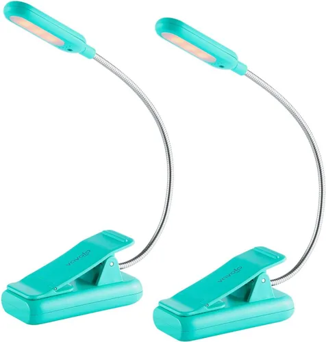 Miniatura 18 de VAVOFO Luz de lectura con clip para cama para niños, 7 LED con luz de lectura de 9 niveles blanco cálido y frío luz de día, lámpara de cuidado