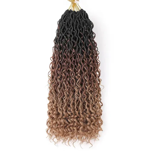 Miniatura 17 de Aipin Goddess Cabello de Ganchillo de 18 Pulgadas Boho River Locs Hippie Locs Ondulado de Ganchillo Con Cabello Rizado en el Medio y Extremos 613