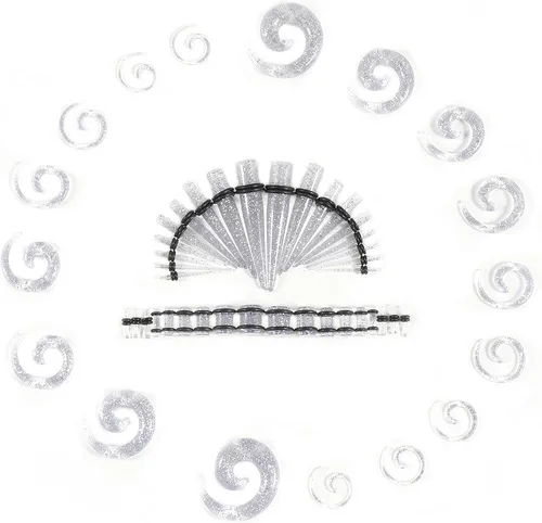 Miniatura 13 de Memsion Kit de estiramiento de orejas, 54 piezas, 14 calibres 00, kit de piercings