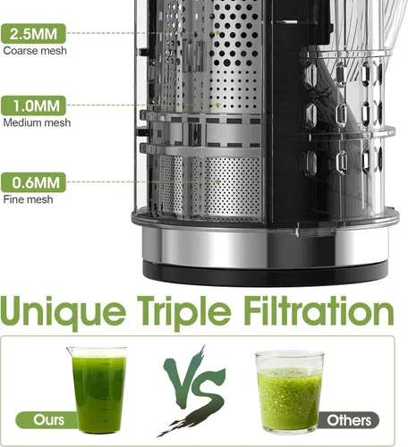 Miniatura 4 de Exprimidor de prensa en frío, material de acero inoxidable, máquinas exprimidoras con canal de alimentación de 5.0 pulgadas de ancho, exprimidor