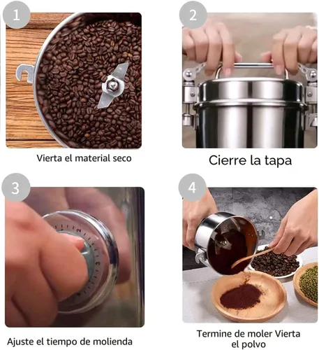 Miniatura 6 de Molinillo de Granos 750g Molinillo Eléctrico de Alta Velocidad de Acero Inoxidable Molinillo de Cereales Harina de Maíz Pulverizador de Polvo