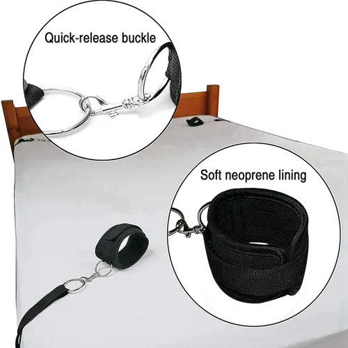 Miniatura 3 de Bed Bonage Kits de correas de cama para adultos, colchón de juego, lazos sexuales para tobillos y muñecas, kit de restricciones de cama King