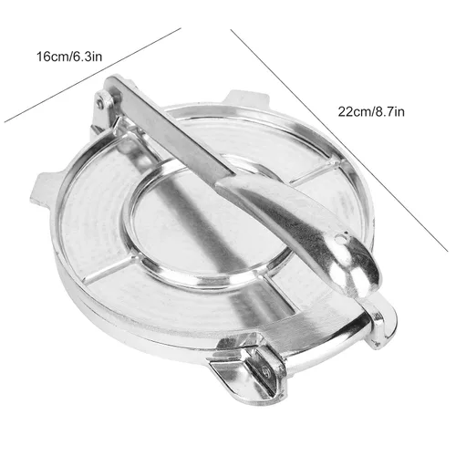 Miniatura 3 de Prensa de tortilla de hierro fundido de 8.7 pulgadas, prensa de masa de pastelería plegable, herramienta de cocina para hacer tacos, burritos, pan