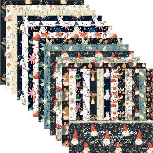 Miniatura 19 de Papel para álbum de recortes con patrón navideño, suministros de producción de tarjetas de 6 pulgadas, 24 hojas de cartulina libre de ácido de un