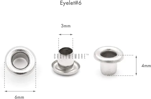 Miniatura 2 de CRAFTMEMORE Ojales de identificación de 1/8 de pulgada, agujero de 0.118 pulgadas, ojal trasero para núcleos de cuentas, ropa, cuero, lona, 200