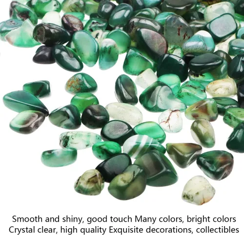Miniatura 5 de YIYA Piedras pulidas de ágata verde de 0.68 libras, piedras preciosas de cuarzo de cristal natural para decoración del hogar, relleno de jarrón
