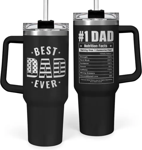 Miniatura 10 de SANDJEST Taza con bandera americana con asa, taza de café de acero inoxidable con aislamiento de 40 oz con tapa y pajita, regalos de América
