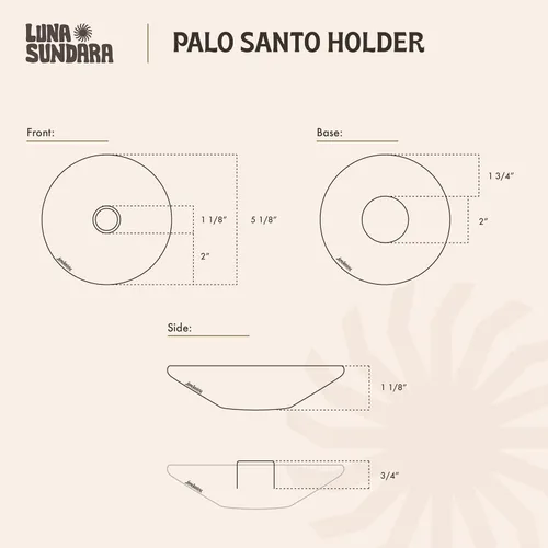 Miniatura 3 de Luna Sundara Auténtico soporte para palitos de Palo Santo de cerámica de Perú y soporte para incienso, incluye 5 palitos de Palo Santo hechos a mano