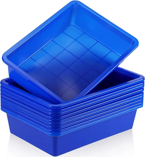 Miniatura 14 de Hoteam Bandeja organizadora de almacenamiento plana, bandeja de papel para aula, organizador de archivos apilable de plástico para escuela, oficina