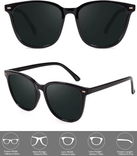 Miniatura 6 de FIMILU Paquete de 2 lentes de sol polarizados para mujer, lentes de protección UV400, montura grande, lentes de moda, elegantes