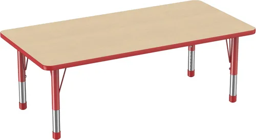 Miniatura 109 de FDP - Mesa rectangular para actividades escolares y aulas (24 x 36 pulgadas), patas gruesas para niños pequeños, altura ajustable de 15 a 24