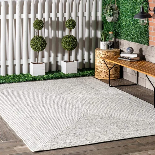 Miniatura 3 de nuLOOM Alfombra de Área Cuadrada Sólida Trenzada a Mano de 8 Pies para Interiores/Exteriores, Apta para Mascotas, Alto Tráfico, Resistente a