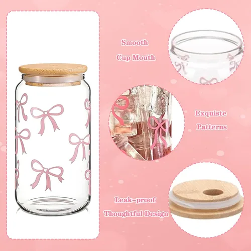 Miniatura 4 de Coquette - Juego de regalo de lazo rosa con taza de lazo, bolsa de maquillaje preparada, cuaderno de lazo, accesorios de llavero, regalos temáticos