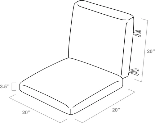 Miniatura 5 de Arden Foam - Cojín para silla de comedor al aire libre, 20 x 20 pulgadas, fabricado con espuma ProFoam, resistente a la lluvia, resistente a