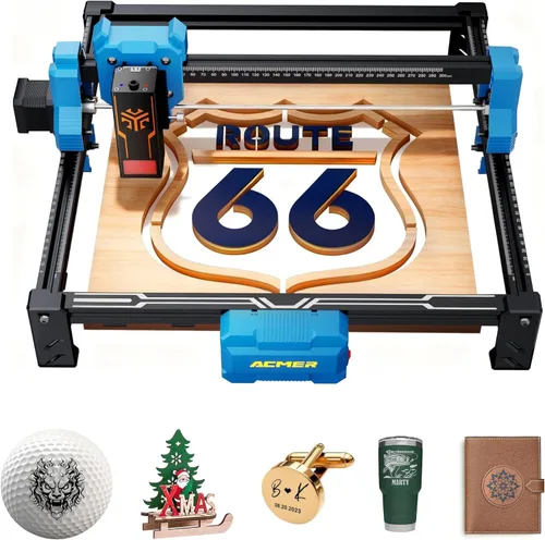Miniatura 13 de ACMER S1 Grabador láser de 2500mW, máquina compacta de grabado y corte de escritorio para manualidades DIY, pequeñas empresas y creadores, área