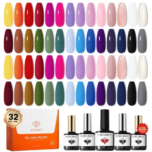Miniatura 31 de Modelones Kit de estampado de uñas a cuadros de 16 piezas, sello de punta francesa, esmalte de gel de pintura blanca y negra, a prueba de polvo