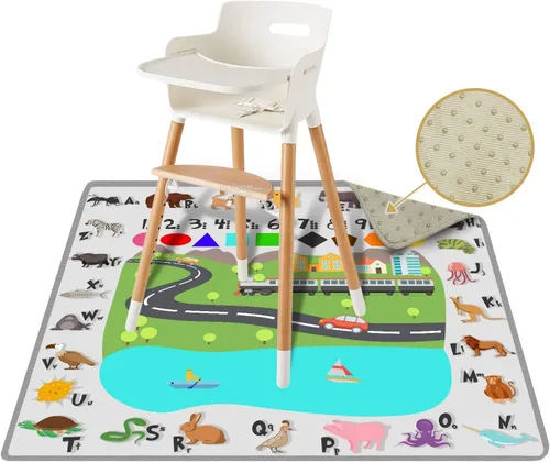 ReignDrop – Tapete grande de 54 pulgadas (137.16 pulgadas) para poner bajo silla alta para bebé, alfombra de juego, arena o cajón para mascotas,