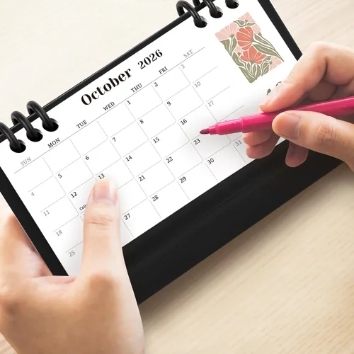 Miniatura 6 de Calendario de Escritorio Pequeño 2025-2026, Mini Calendario de Escritorio de Flores (Desde Junio 2025 hasta Diciembre 2026) Calendario de Escritorio