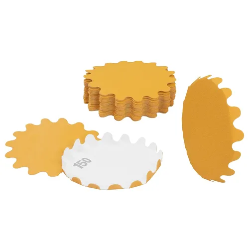 Miniatura 18 de Keystone Flex Edge Gold - Discos de lijado de gancho y bucle de 1 pulgada, papel de arena ondulado para lijadoras de cuencos y accesorios de lijado
