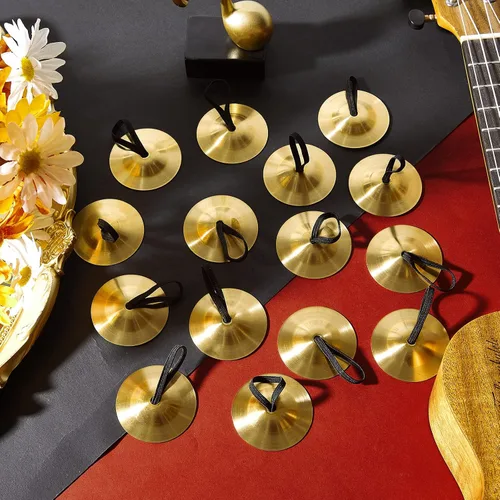Miniatura 7 de 20 piezas de platillos de dedo danza del vientre Dancing Finger Dancing Zills Instrumento musical para fiesta de bailarín (dorado)